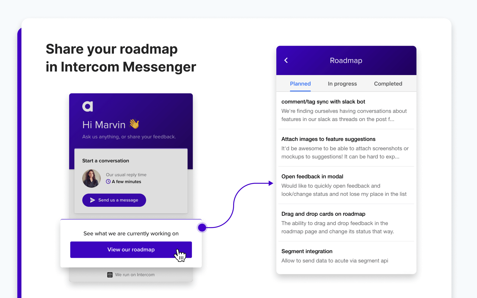 Acute Roadmap in Intercom Messenger